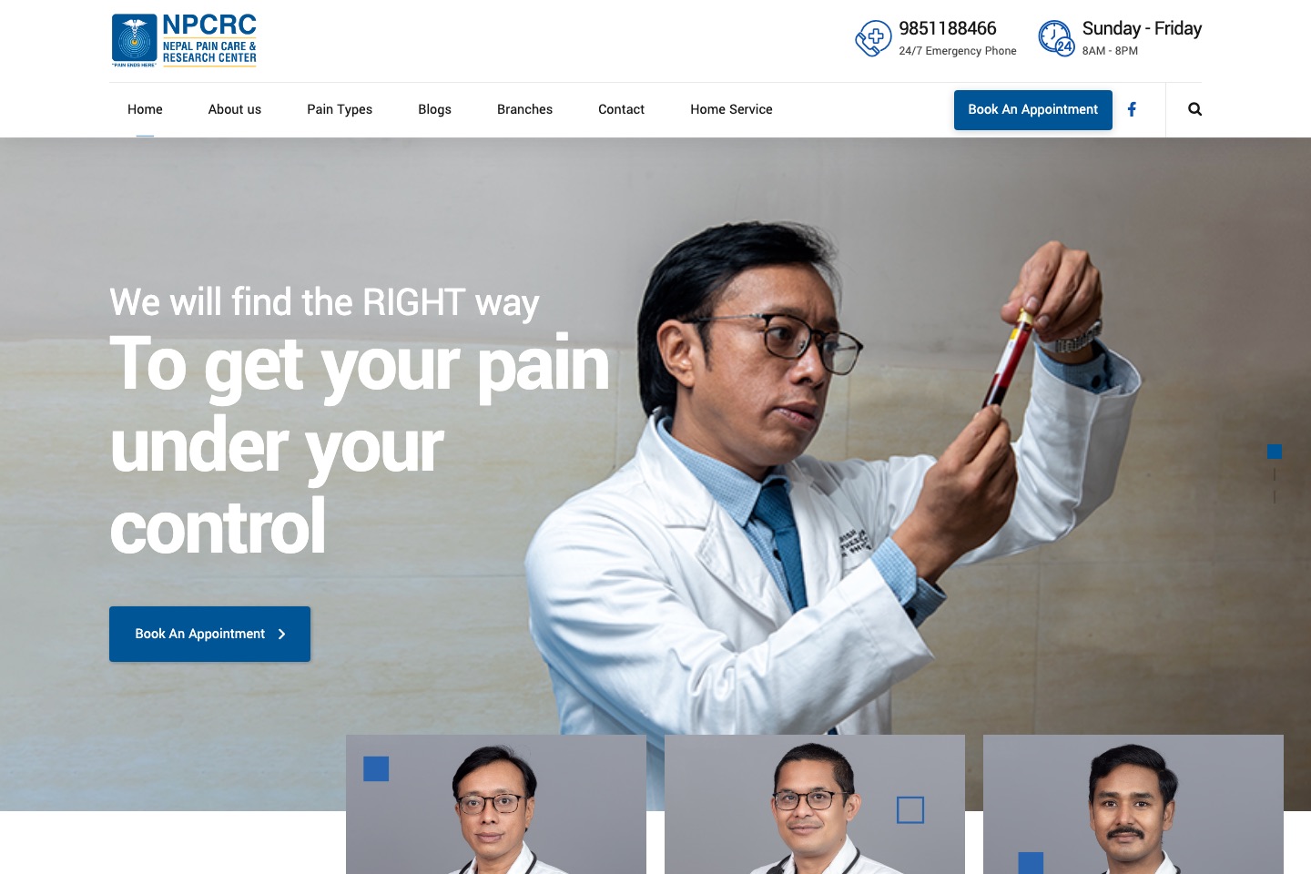 Nepal Pain Care & Research Center Website